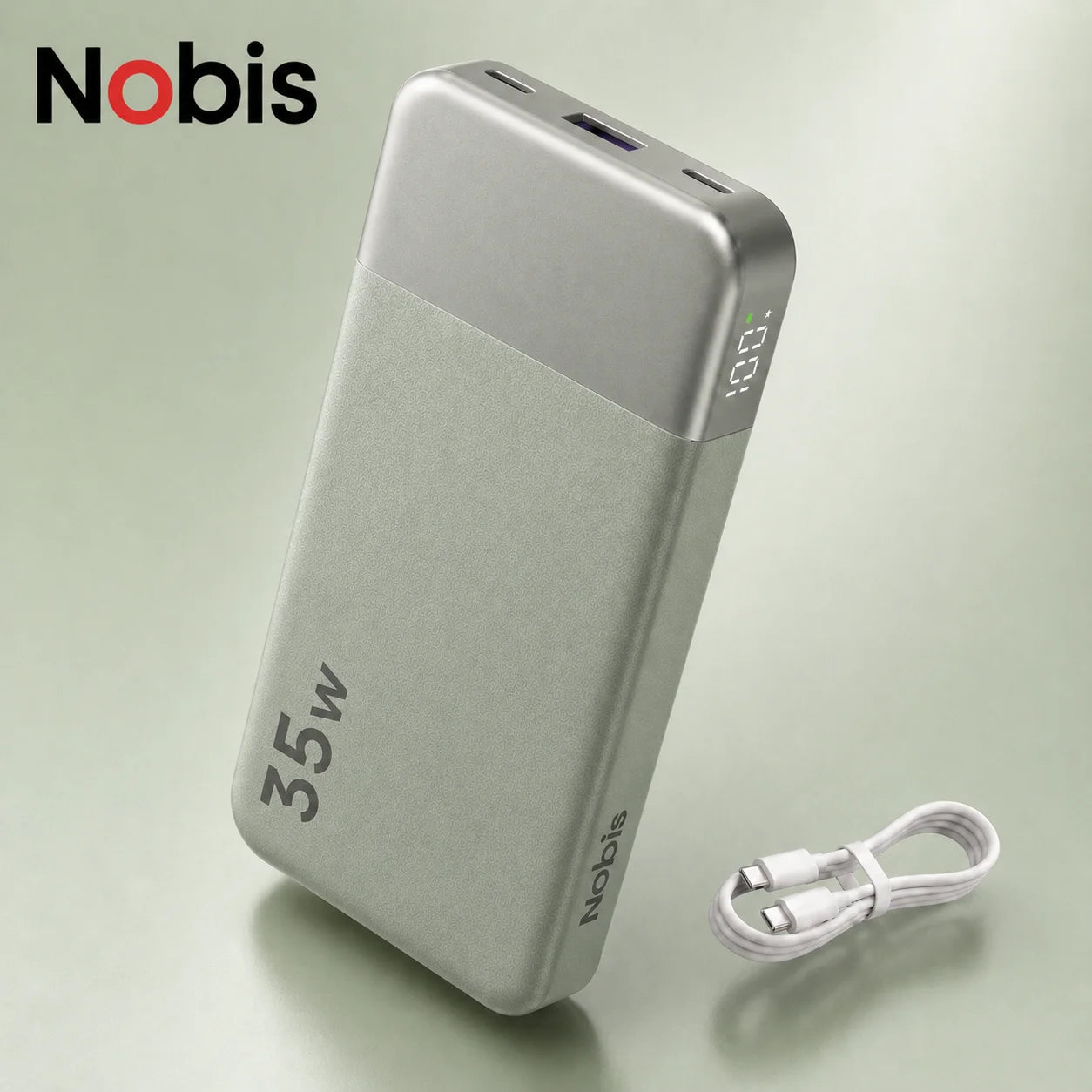 Nobis 10000mAh 35W Fast Charging USB C Power Bank Slim