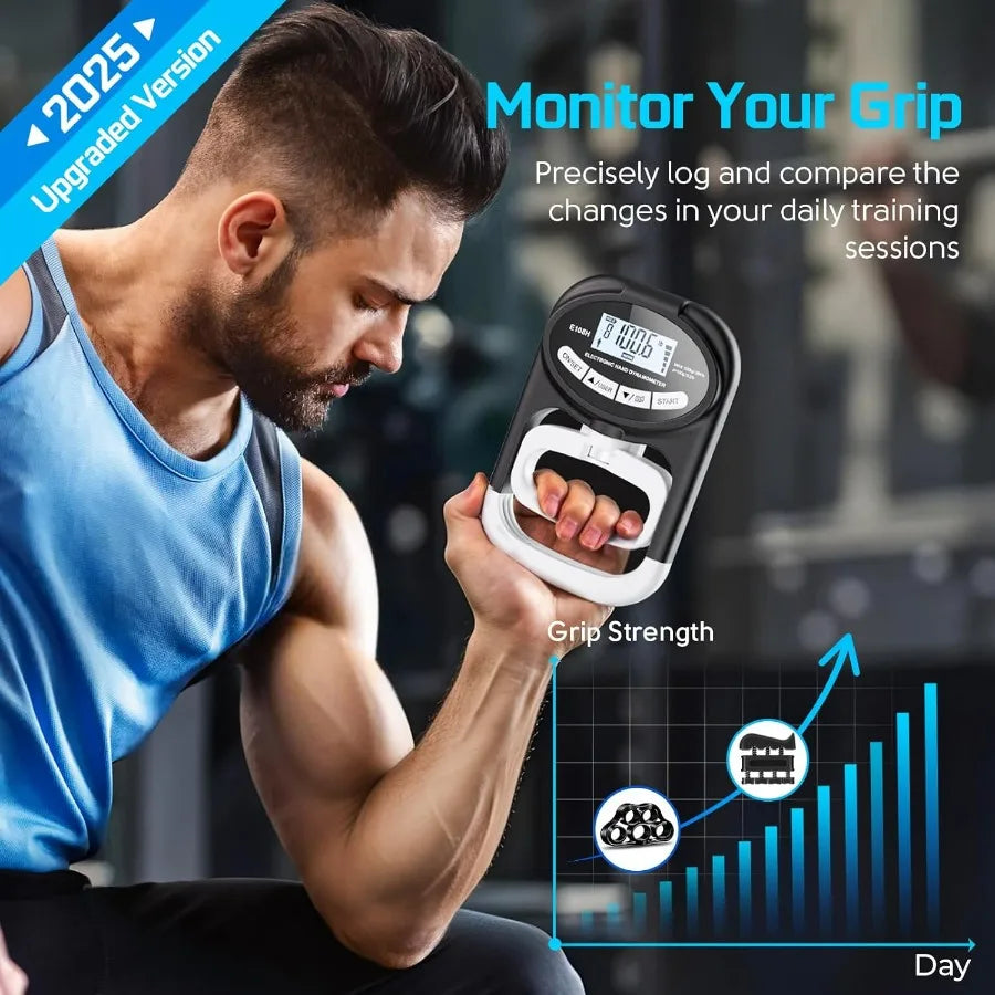 Grip Strength Tester Hand Dynamometer Digital Gripper Meter Wrist Exerciser