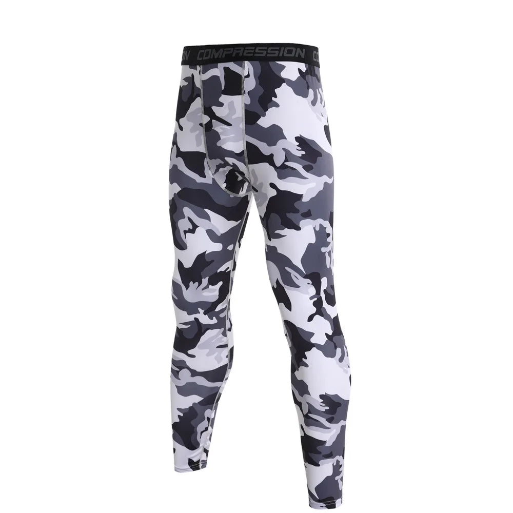 Men Camouflage Running Compression Leggings Quick Dry