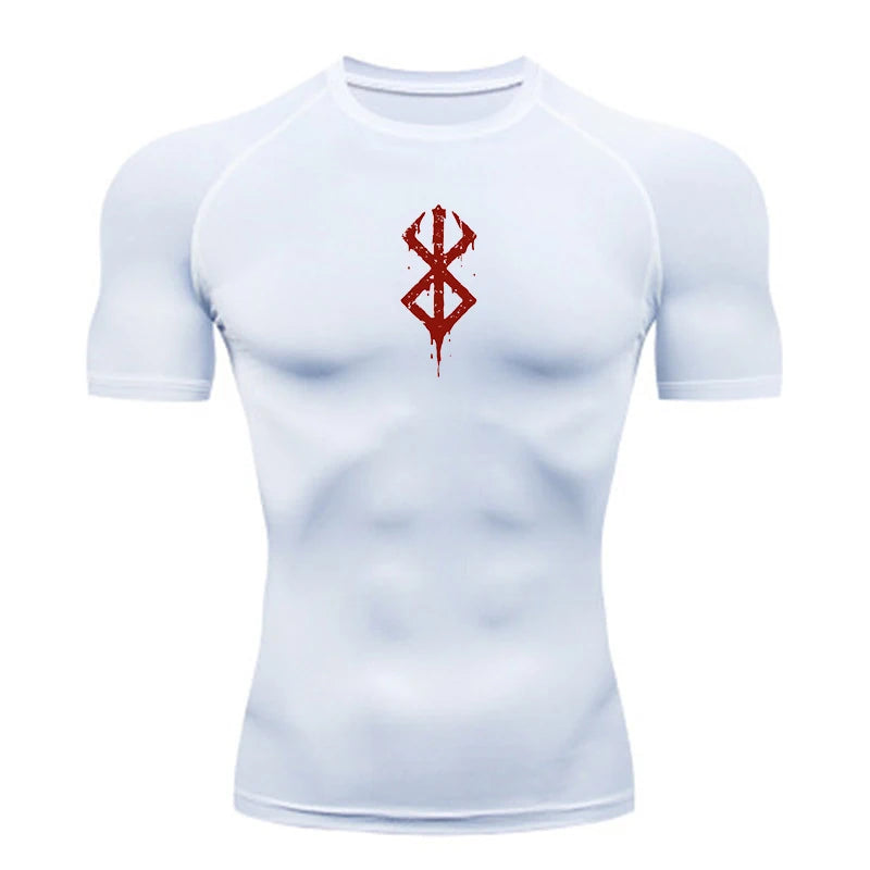 Summer Quick Dry Men Compression Shirt Short Sleeve Running Tee