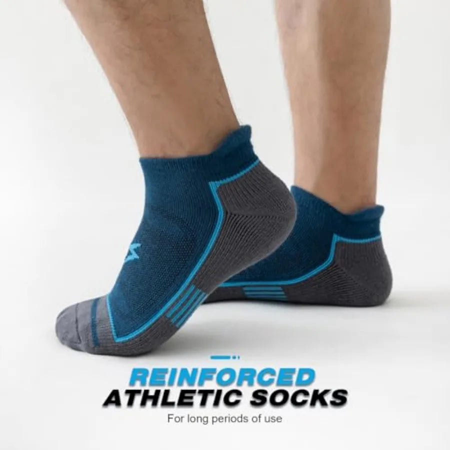 Mens Ankle Running Socks Cushioned Moisture Wicking Comfort