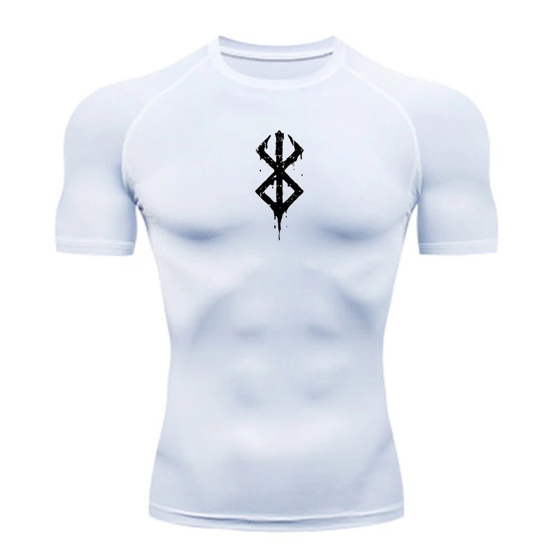 Summer Quick Dry Men Compression Shirt Short Sleeve Running Tee