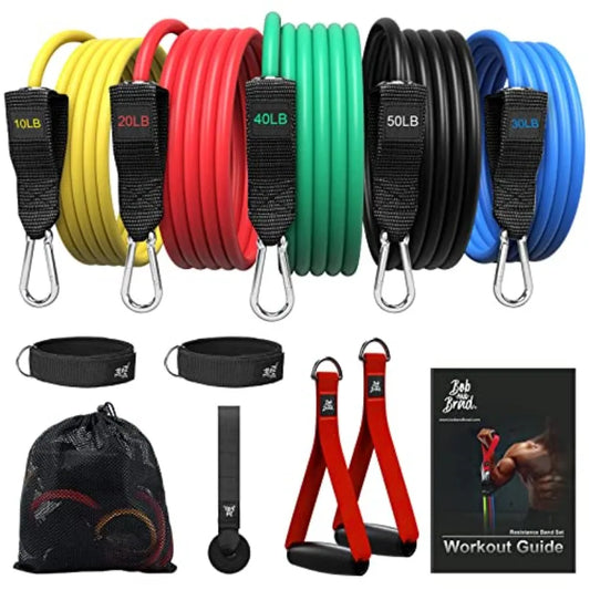 Resistance Bands Set With Handles Door Anchor And Ankle Straps
