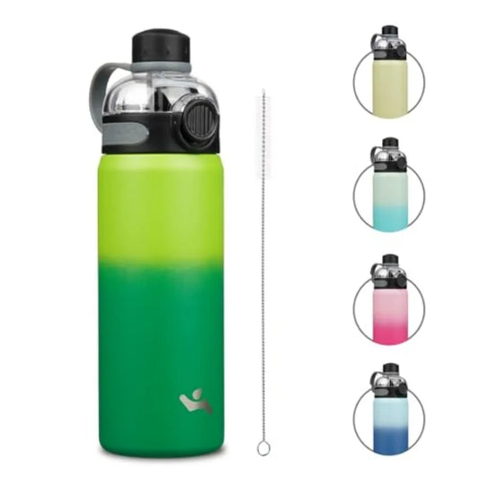 Insulated Stainless Steel Water Bottle With Straw Lid And Handle BPA Free