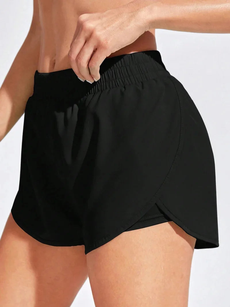 Yoga Shorts Women Fitness Elastic Running Workout Shorts