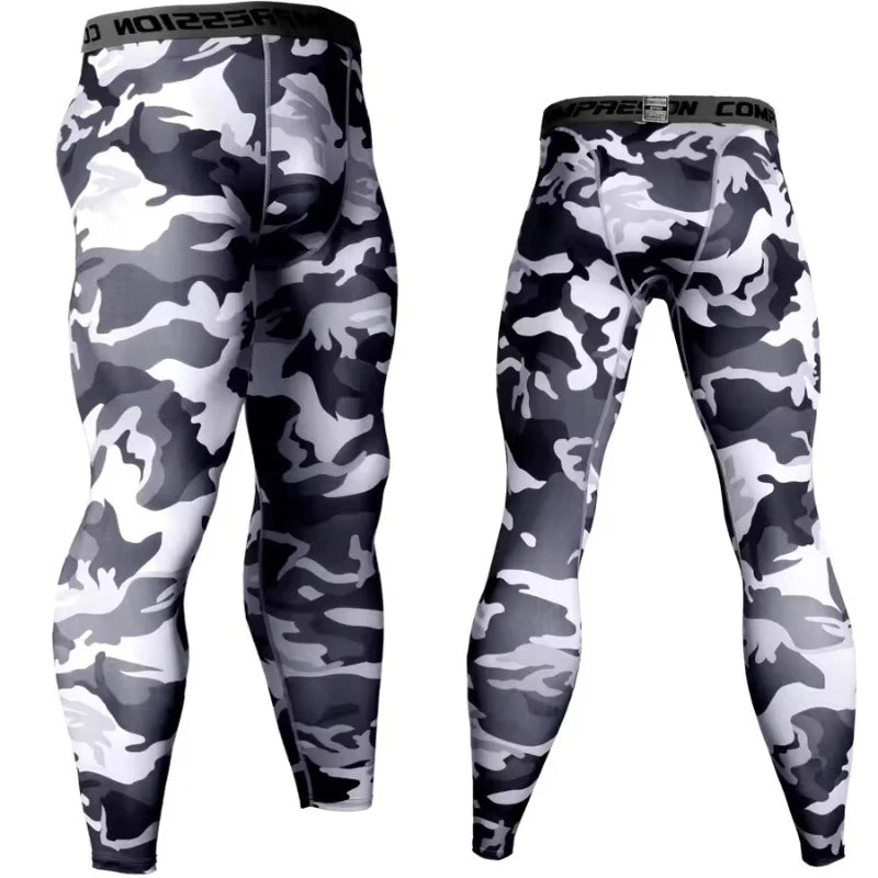 Men Camouflage Running Compression Leggings Quick Dry