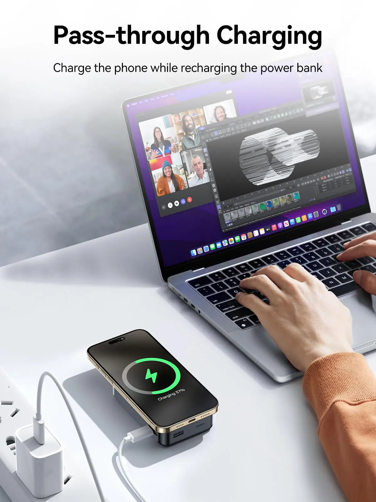 NEWDERY 20000mAh Magnetic Wireless Power Bank PD 20W