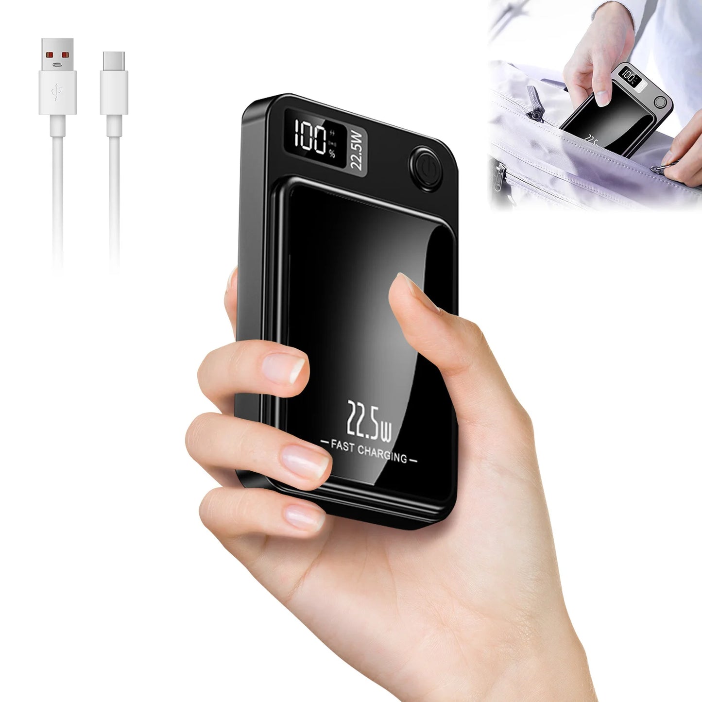 Wireless Power Bank 2-In-1 Magnetic 10000mAh Portable Charger
