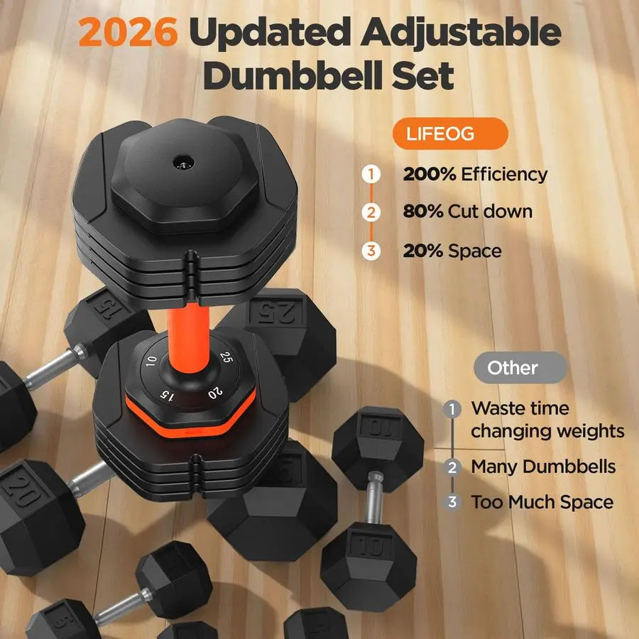 MBVM Adjustable Dumbbell Set With Storage Box For Home Gym