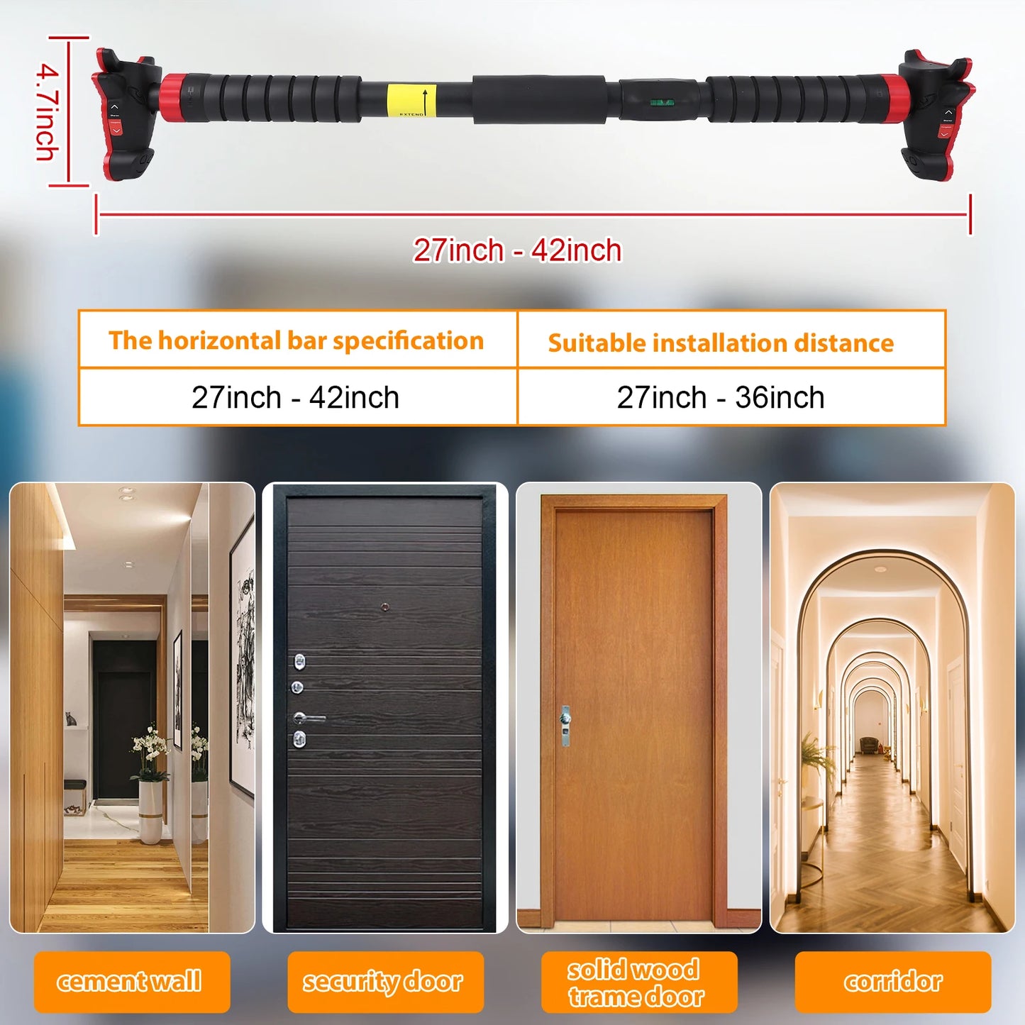 TWISTER.CK Doorway Pull Up Bar Non Slip Adjustable