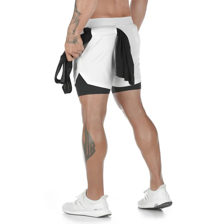 Camo Running Shorts TwoInOne Quick Dry Workout Gym Fitness