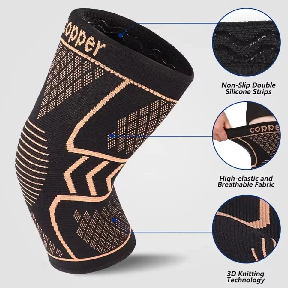 Copper Knee Support Pad Braces For Arthritis Joint Pain Relief
