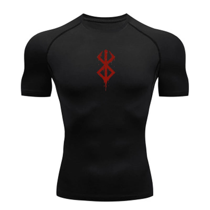 Summer Quick Dry Men Compression Shirt Short Sleeve Running Tee