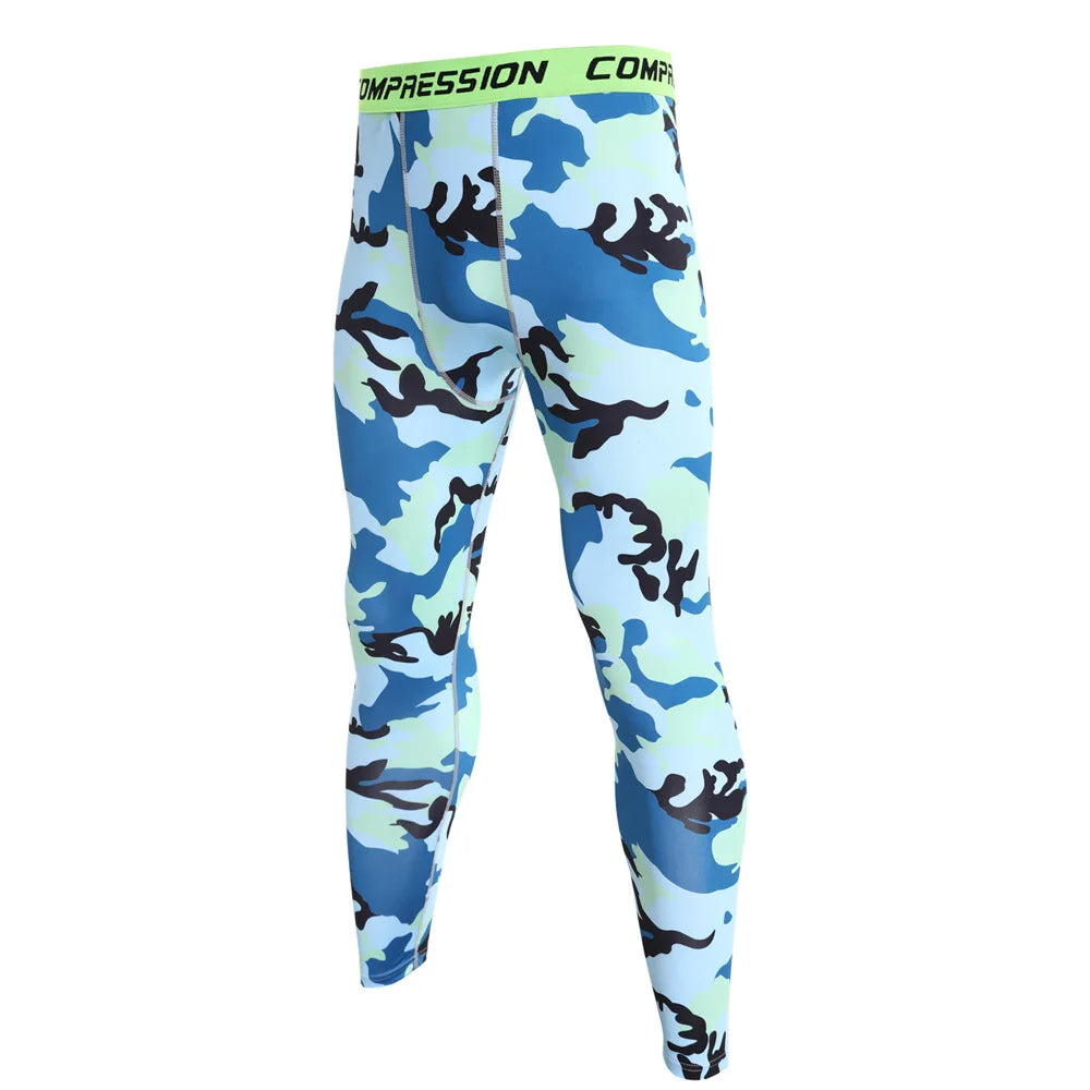 Men Camouflage Running Compression Leggings Quick Dry