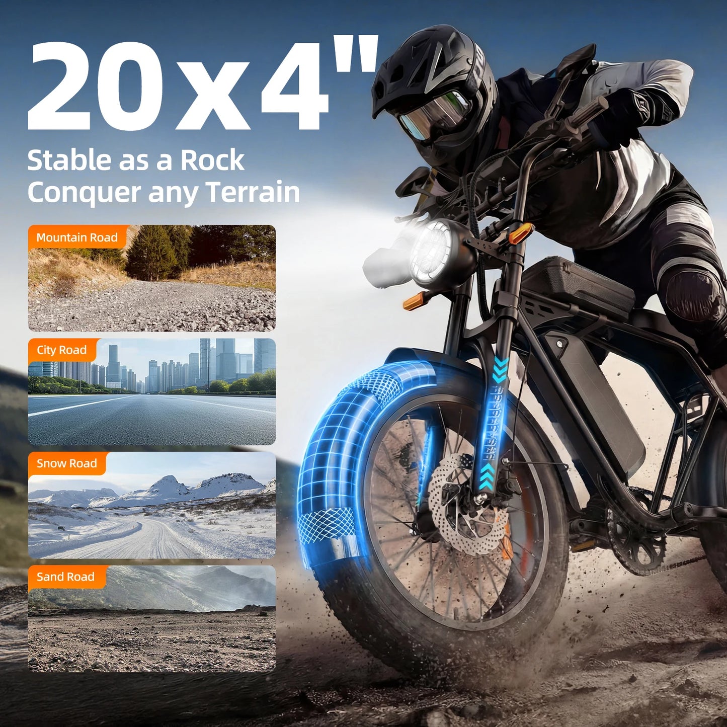 Aairsk X5 Fat Tire Electric Bike 1500W Peak Motor Battery