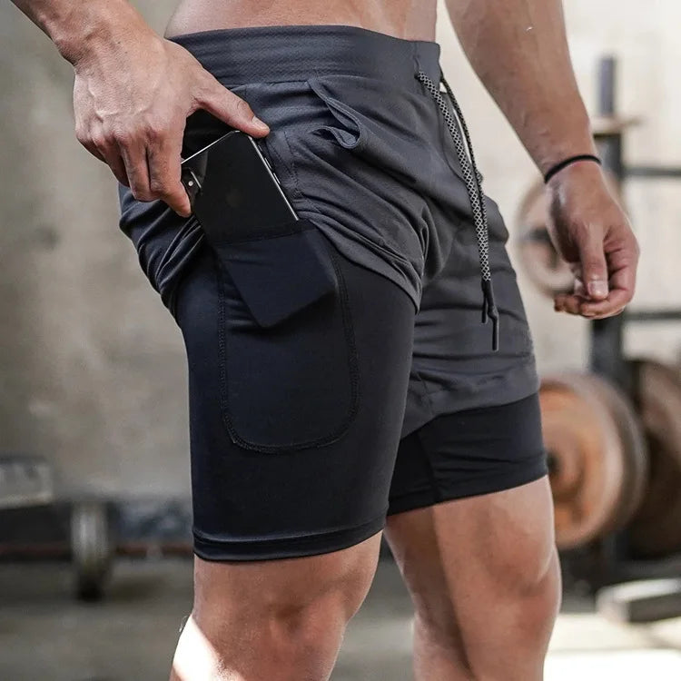 Camo Running Shorts TwoInOne Quick Dry Workout Gym Fitness