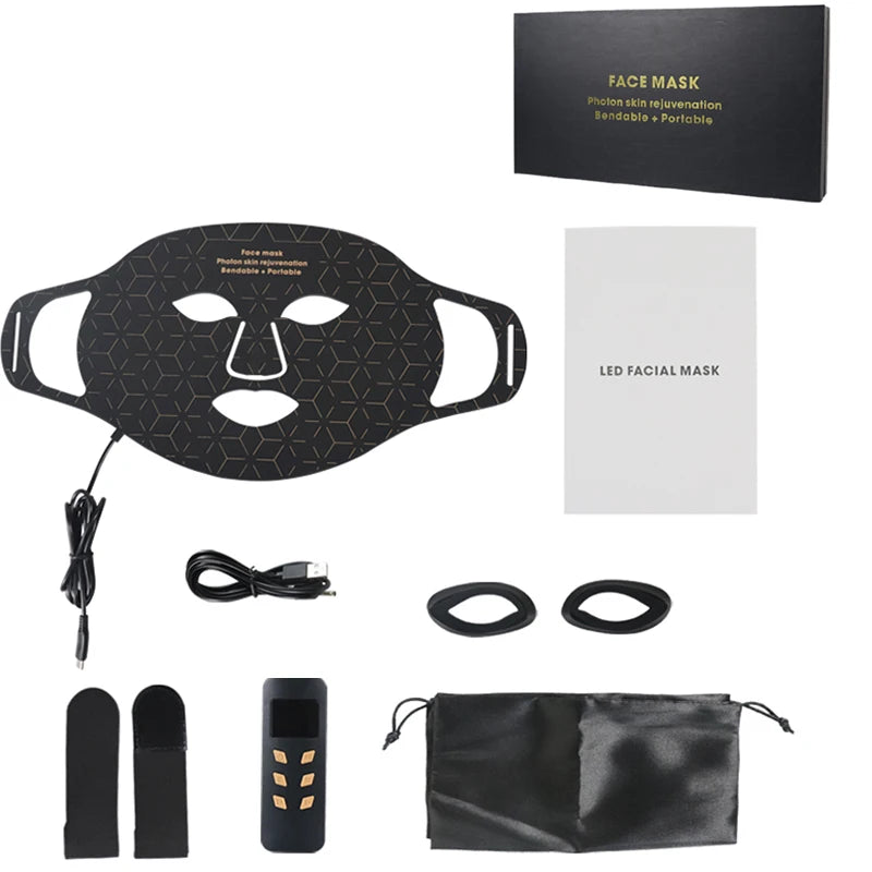 Portable Led Light Therapy Face Mask With 4 Modes For Skin Rejuvenation