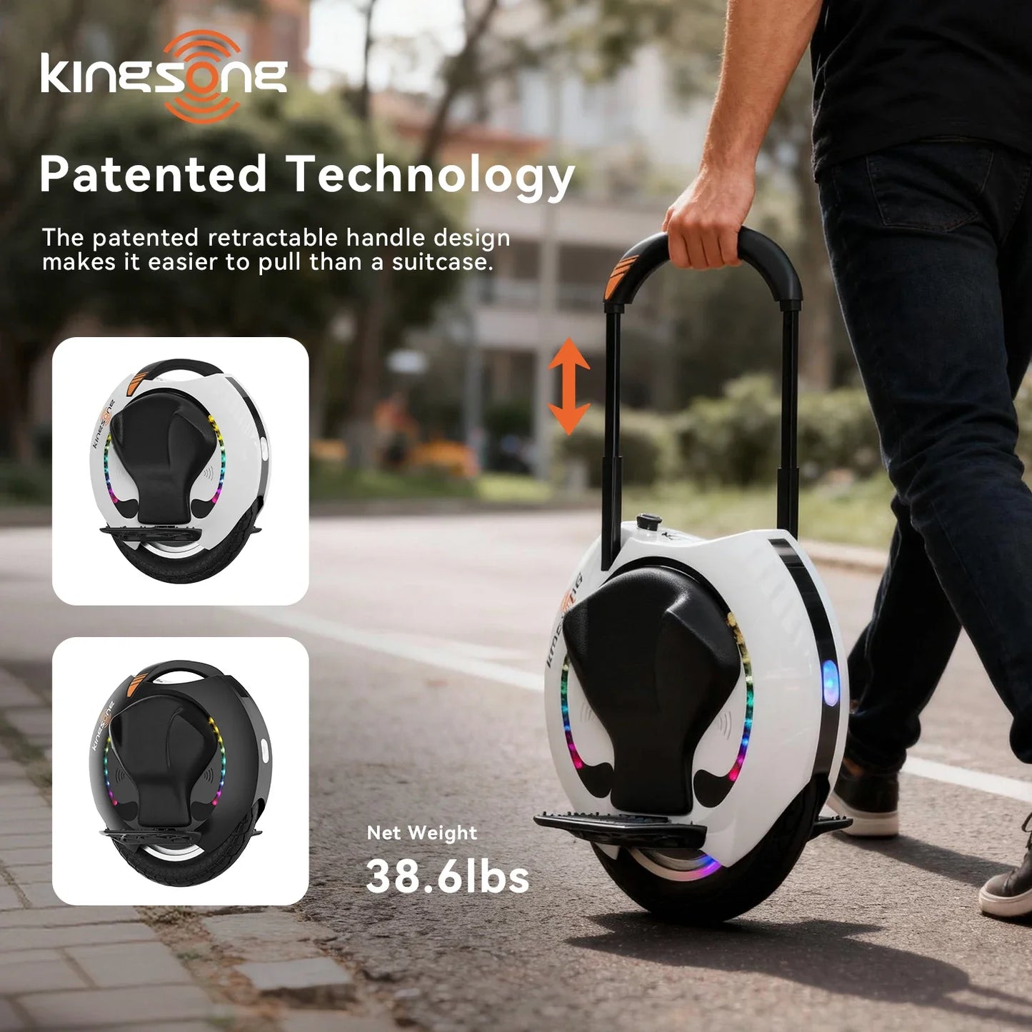KINGSONG 16SPro Electric Unicycle 50 Mile Range 1200W Peak