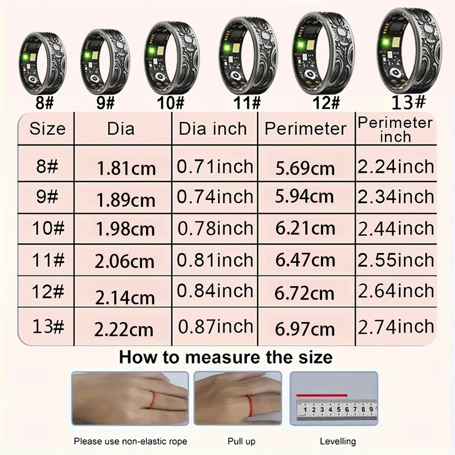 Smart Ring Fitness Tracker W9 Sleep Monitor 20 Plus Modes IP68 Waterproof