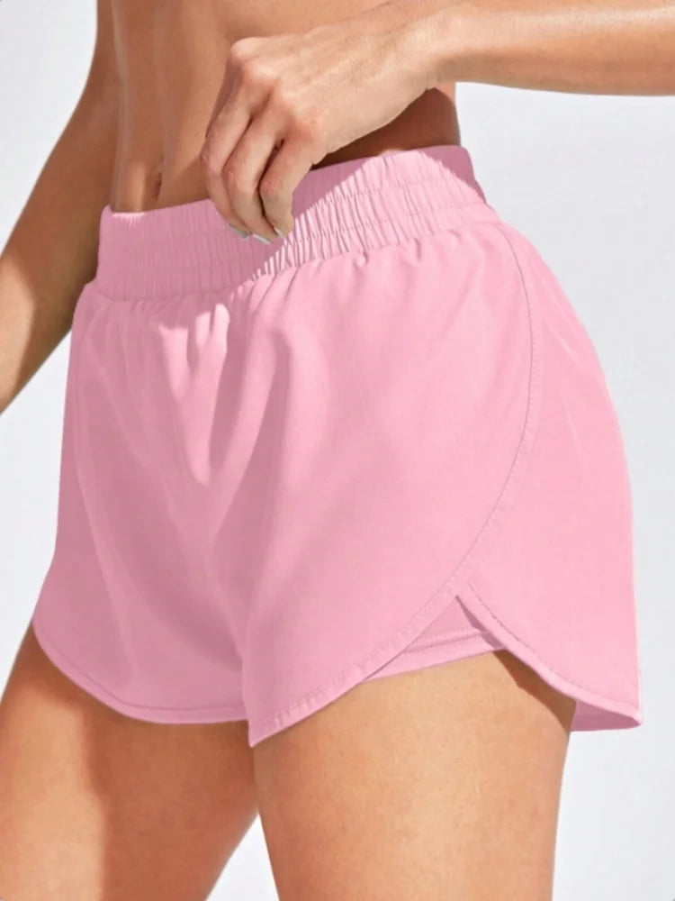 Yoga Shorts Women Fitness Elastic Running Workout Shorts