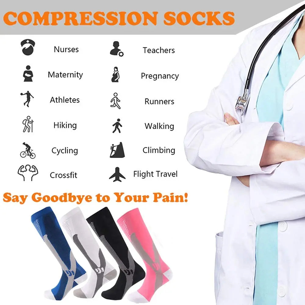 BROTHOCK Compression Socks 20-30 MmHg Athletic Nylon Stockings