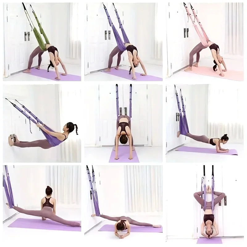 Aerial Yoga Strap Set For Door Hanging And Pilates Training