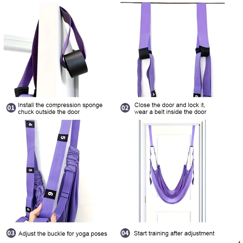Aerial Yoga Strap Set For Door Hanging And Pilates Training