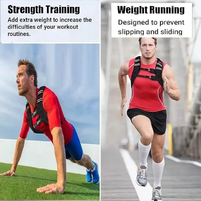 Weighted Vest For Men And Women, 12 To 30 Lbs Weights Included