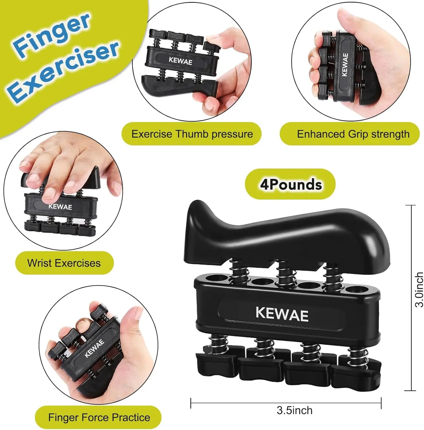 Hand Grip Strengthener Kit With Finger Exerciser For Forearm