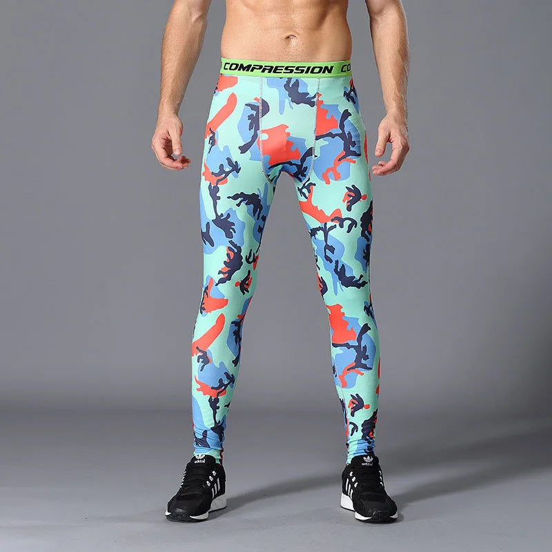 Men Camouflage Running Compression Leggings Quick Dry