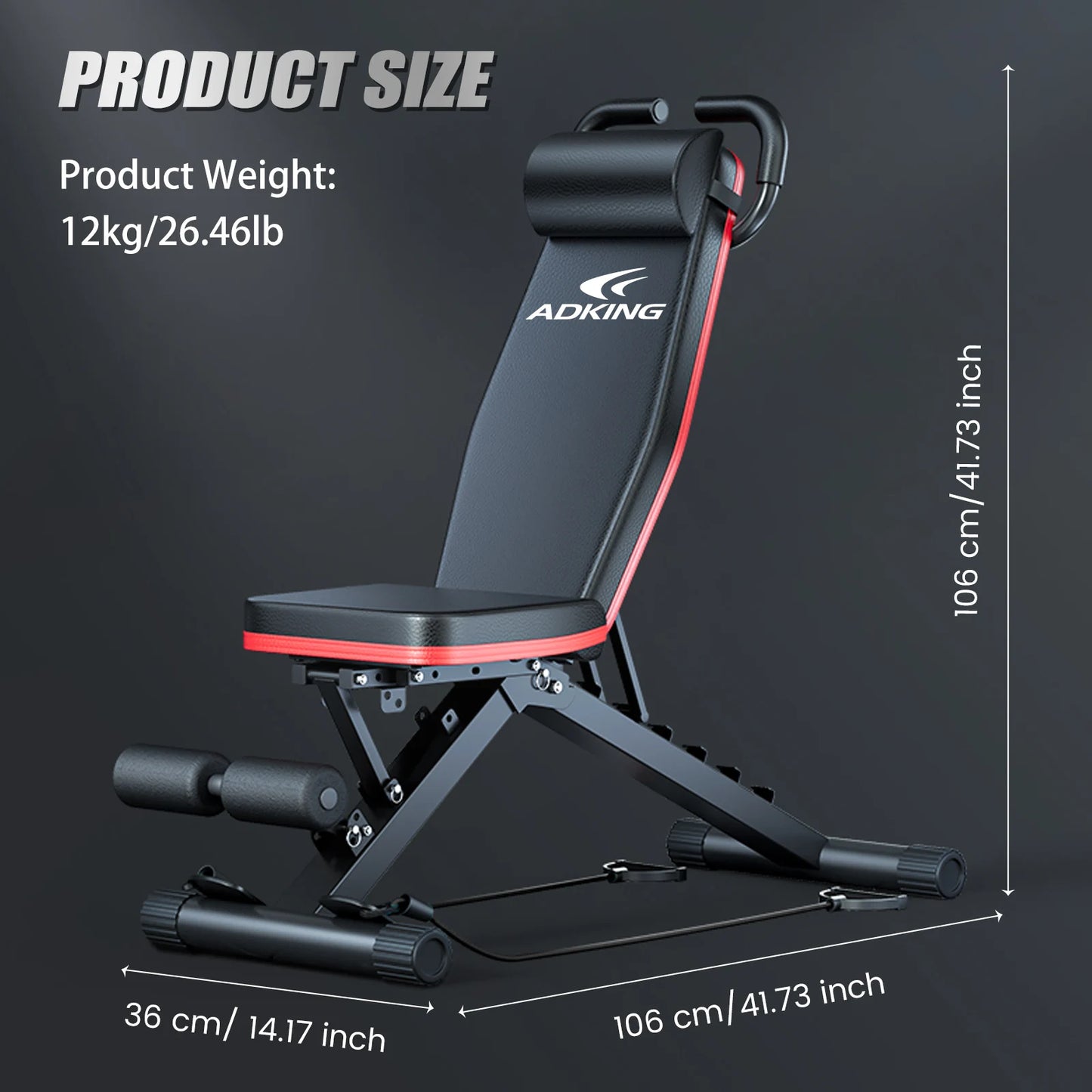 Adjustable Weight Bench Foldable Incline Decline Dumbbell For Home Gym