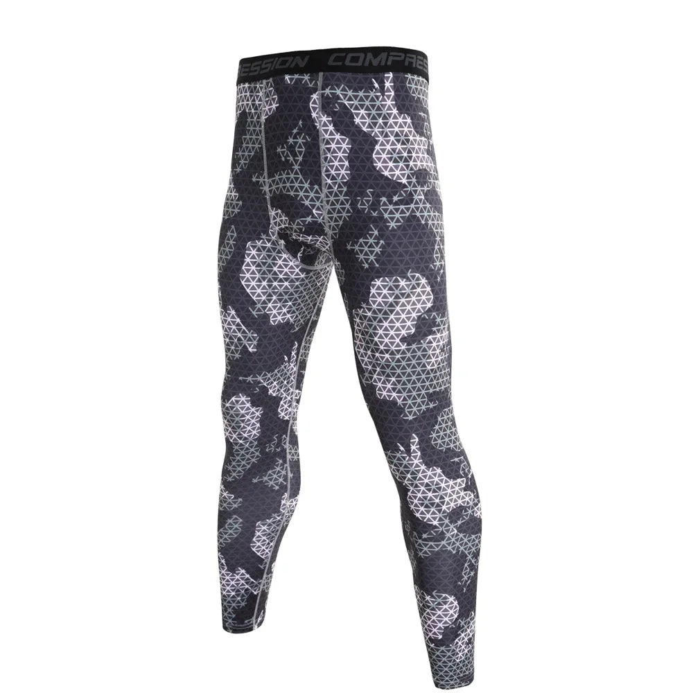 Men Camouflage Running Compression Leggings Quick Dry