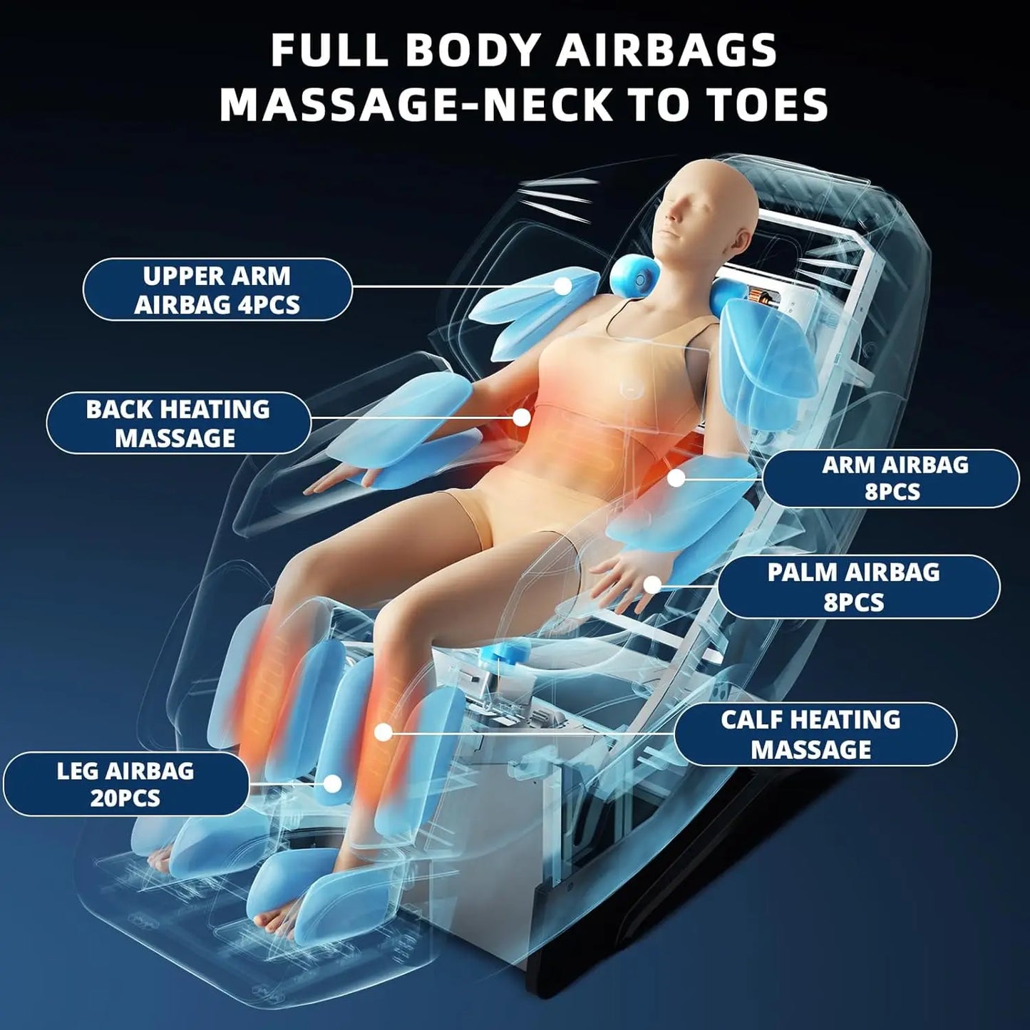 4D Massage Chair Full Body Zero Gravity Recliner App Control