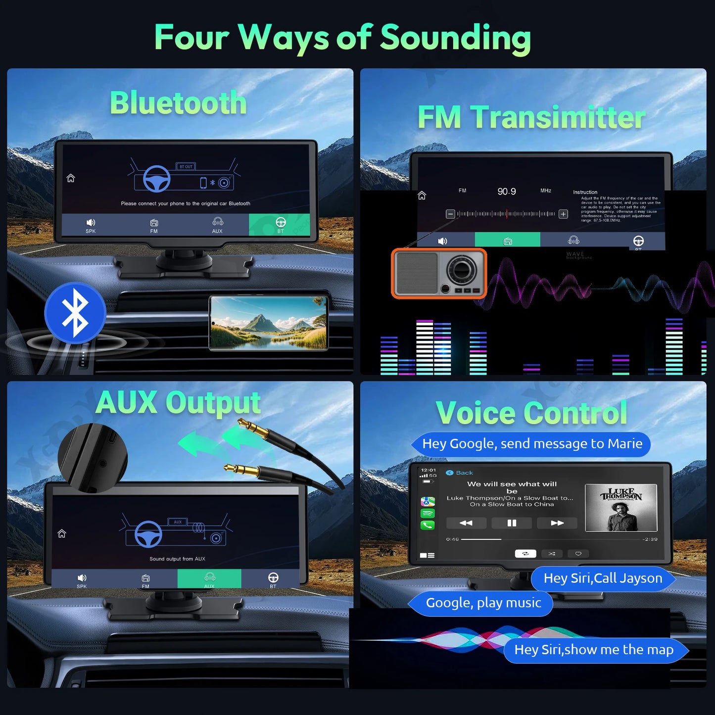 ESSGOO 4K Dual Lens Dash Cam With Touchscreen CarPlay
