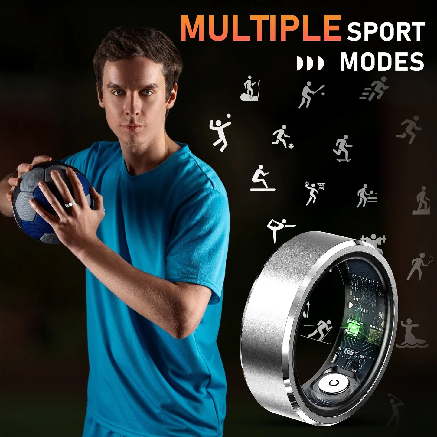 LaNikar R5 Smart Ring Blood Oxygen Monitor With Multi-Sport Modes