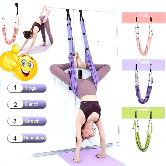 Aerial Yoga Strap Set For Door Hanging And Pilates Training