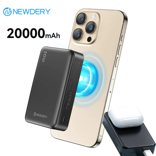 NEWDERY 20000mAh Magnetic Wireless Power Bank PD 20W