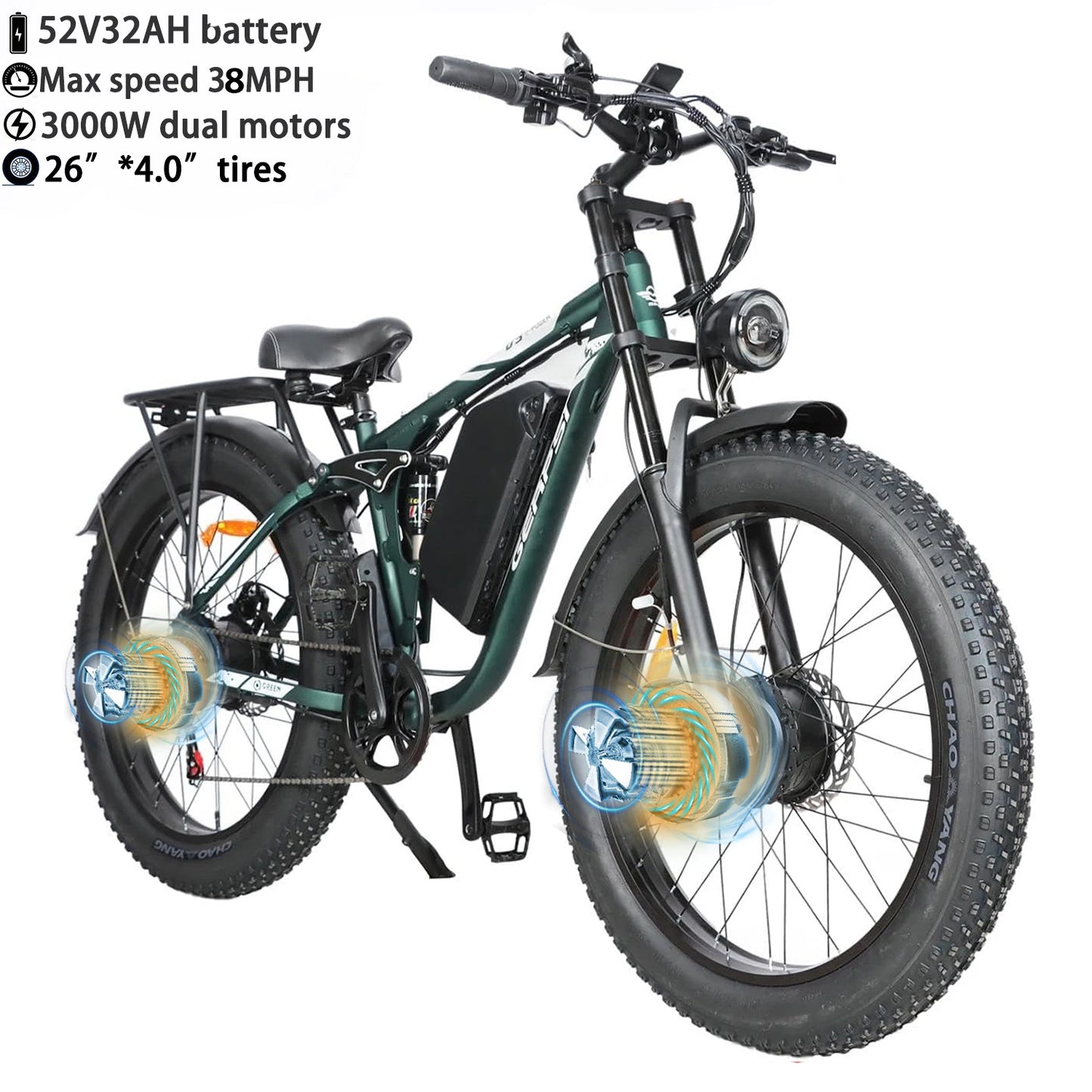 Baolujie Moto Electric Bicycle 1500W Peak Brushless Motor