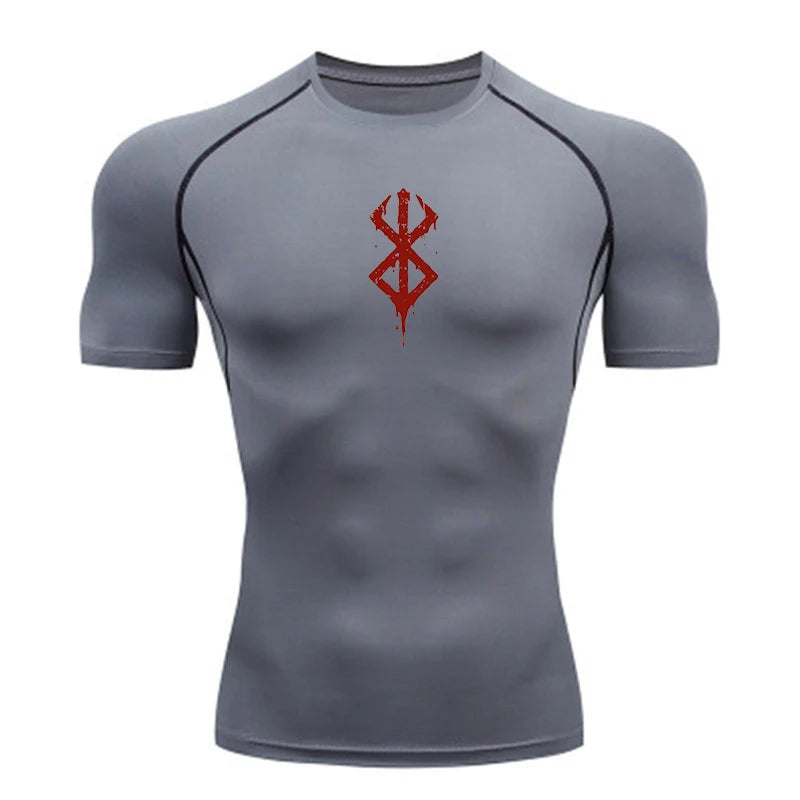 Summer Quick Dry Men Compression Shirt Short Sleeve Running Tee
