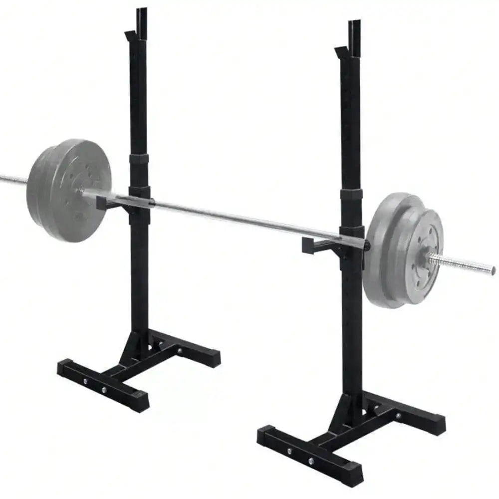 Two Pack Adjustable Squat Rack Stands for Barbell Bench