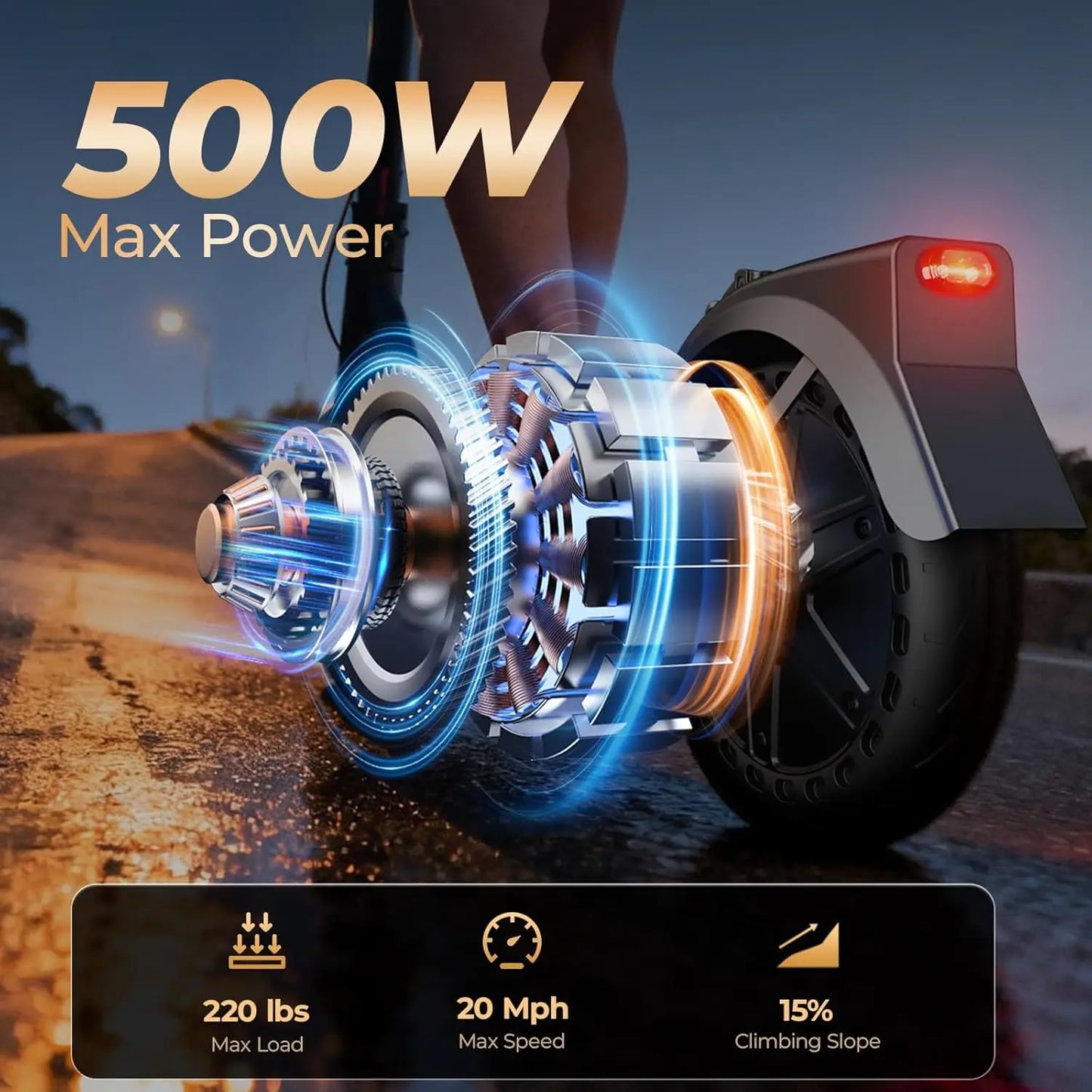 HeroPick Electric Scooter 500W 20 MPH Foldable, App Control