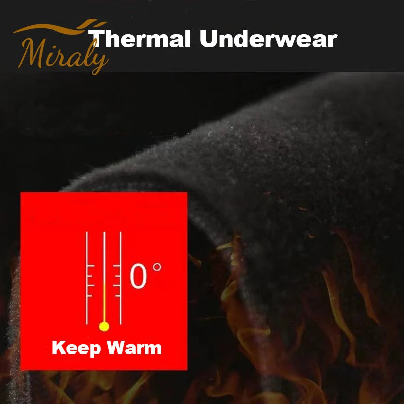 Mens Winter Warm Thermal Underwear Set Fleece Long Johns Tracksuit