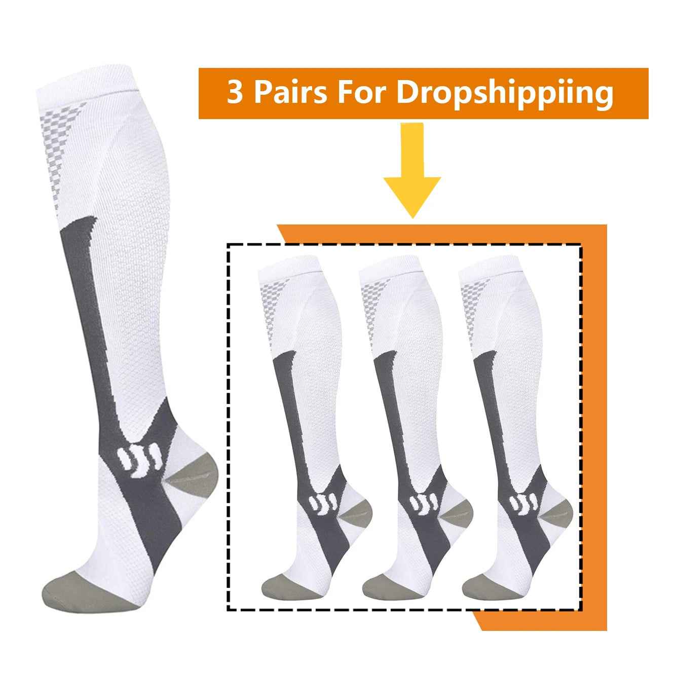 BROTHOCK Compression Socks 20-30 MmHg Athletic Nylon Stockings
