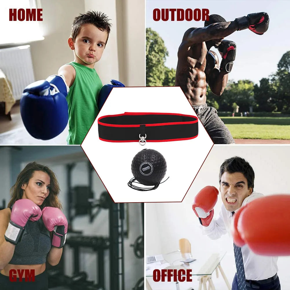 Boxing Reflex Ball With Adjustable Headband For Speed And Focus