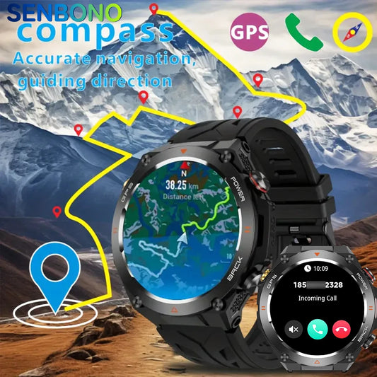 Senbono GPS Smart Watch Bluetooth Phone Calls For Men
