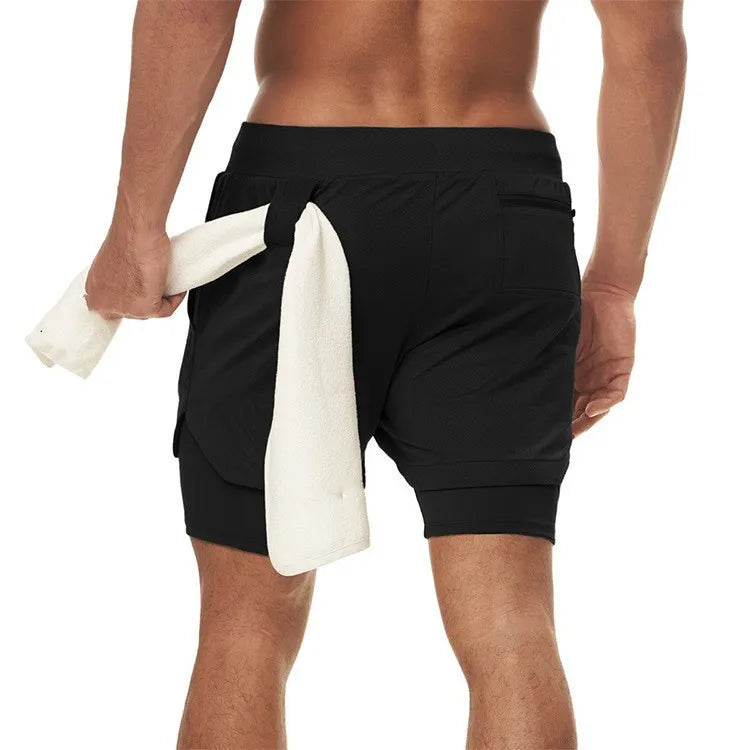 Camo Running Shorts TwoInOne Quick Dry Workout Gym Fitness