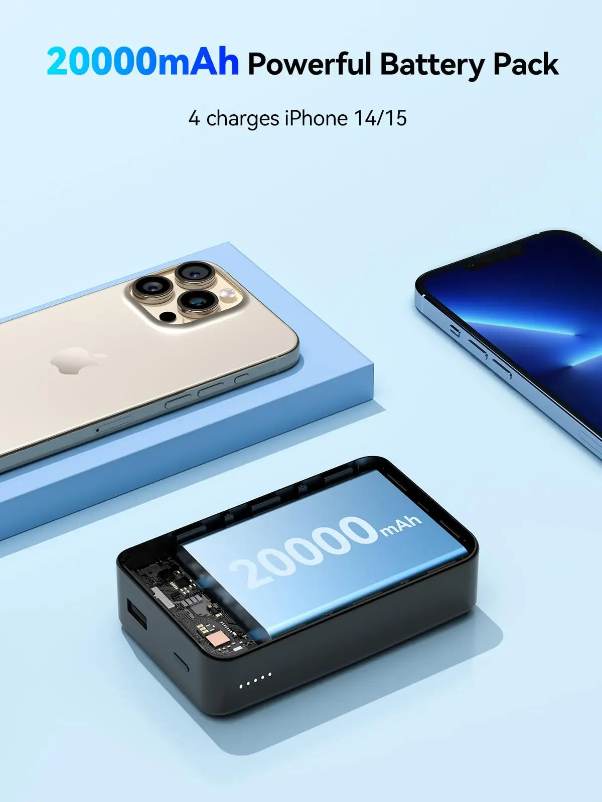 NEWDERY 20000mAh Magnetic Wireless Power Bank PD 20W