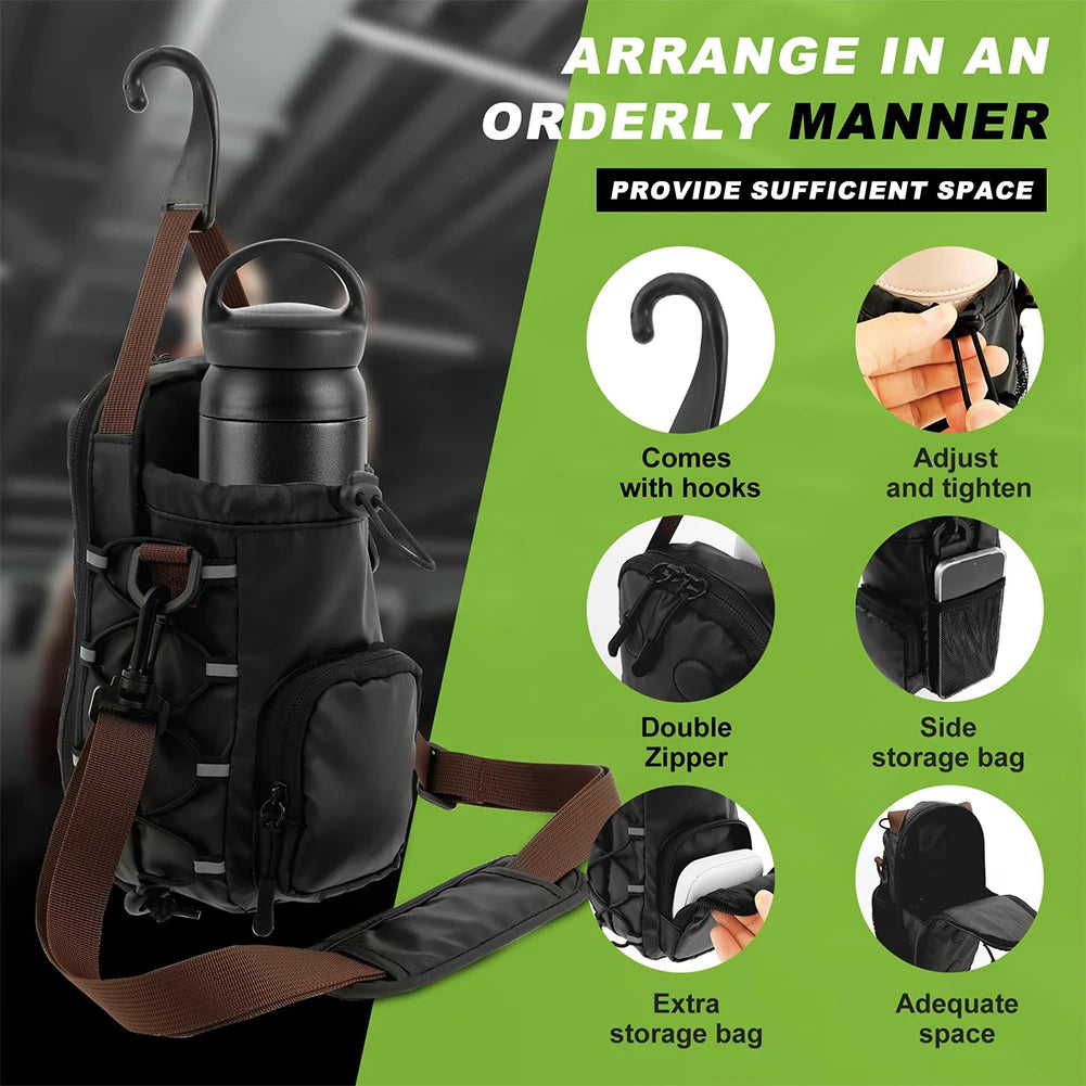 Magnetic Gym Chest Pouch With Water Bottle Holder For Travel