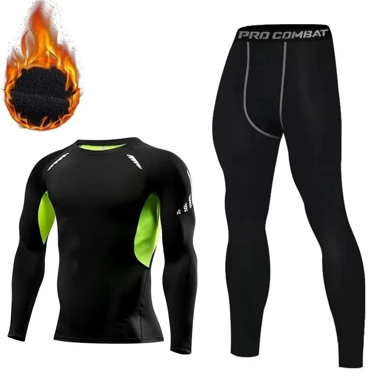 Mens Winter Warm Thermal Underwear Set Fleece Long Johns Tracksuit