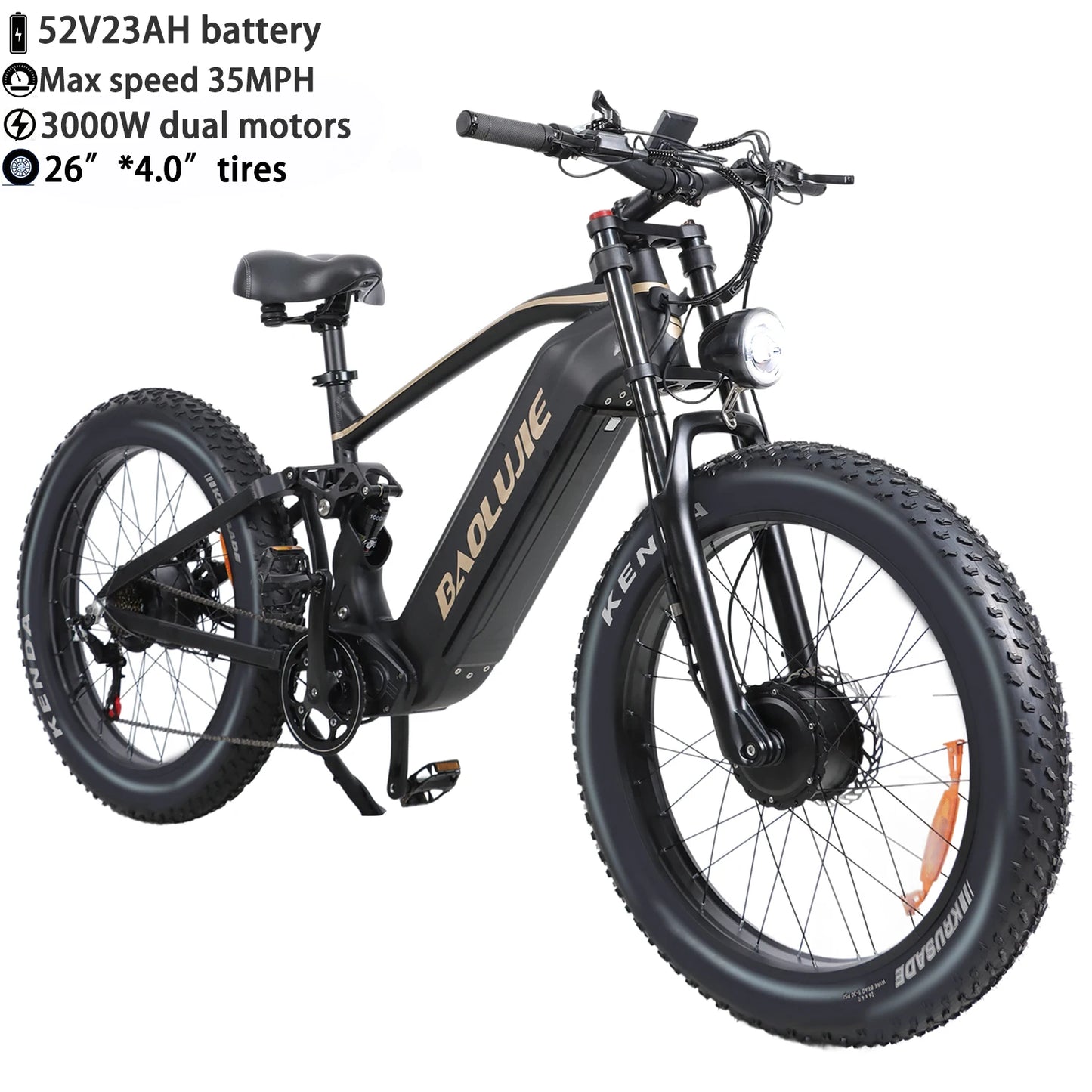 Baolujie Moto Electric Bicycle 1500W Peak Brushless Motor